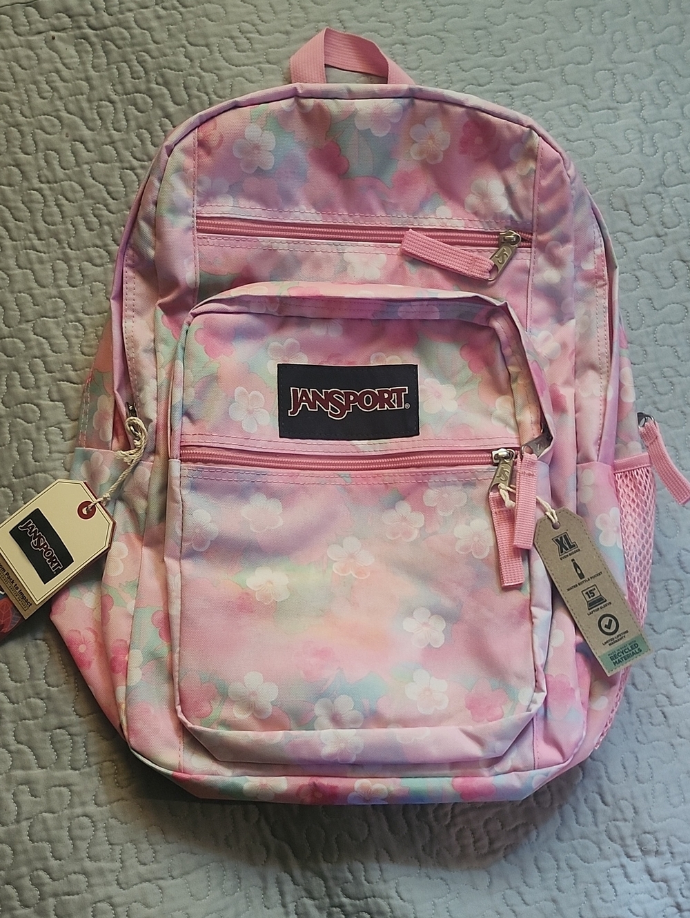 NWT Jansport Big Student Backpack- Pink Daisy Floral Print